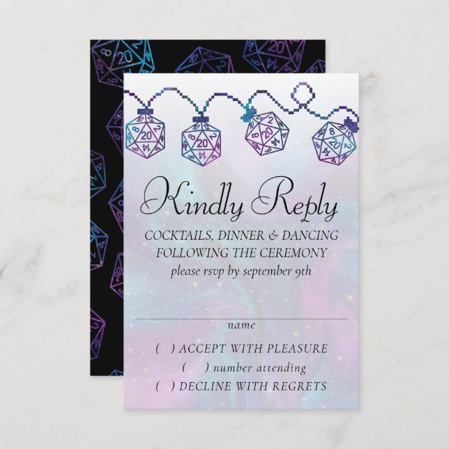 RPG Ljus | Nebula Fantasy Tabletop Gamer Dice OSA Kort (Fram/baksida)