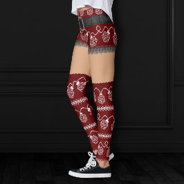 RPG Ljus Red | Retro Ugly Sweater Medium Skin Leggings