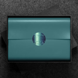 RPG Luxe | Anpassningsbarna Teal Fantasy Tabletop  Runt Klistermärke