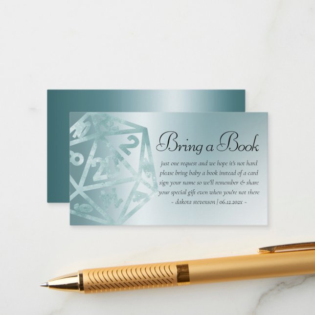 RPG Luxe | Aqua Fantasy Tabletop Gamer Baby Bok Tilläggskort (Fram/Back In Situ)