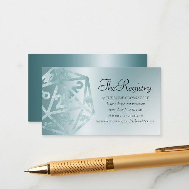 RPG Luxe | Aqua Fantasy Tabletop Gamer Registry Tilläggskort (Fram/Back In Situ)