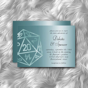 RPG Luxe Aqua Sheen Fantasy Tabletop Gamer Dice Inbjudningar