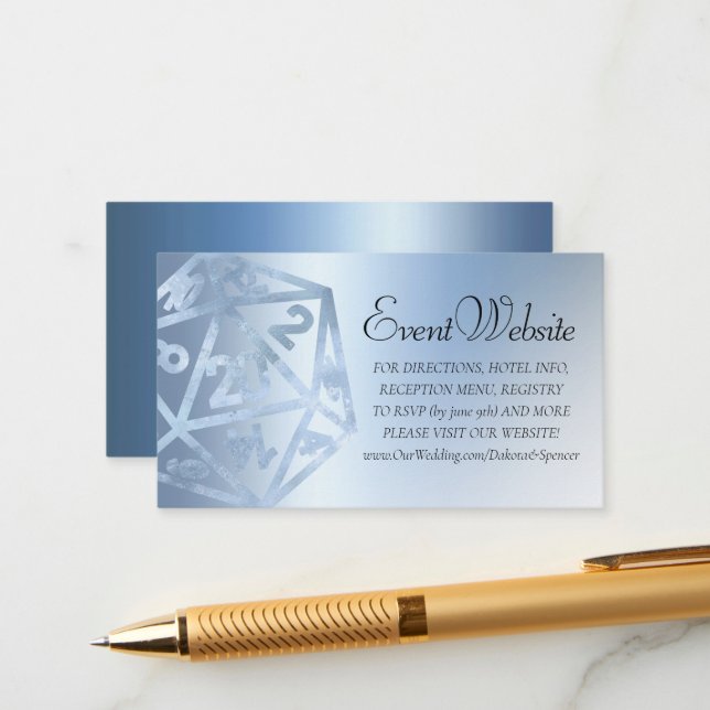 RPG Luxe | Blå Fantasy Tabletop Gamer-webbplats Tilläggskort (Fram/Back In Situ)