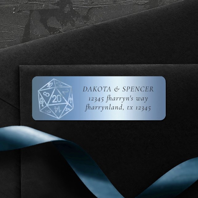 RPG Luxe | Blue Fantasy Brädspelsentusiaster Adres Returadress Etikett (Skapare uppladdad)