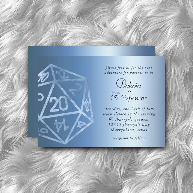 RPG Luxe | Blue Sheen Fantasy Tabletop Gamer Dice Inbjudningar (Skapare uppladdad)