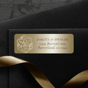 RPG Luxe   Gold Fantasy Brädspelsentusiasters adre Returadress Etikett