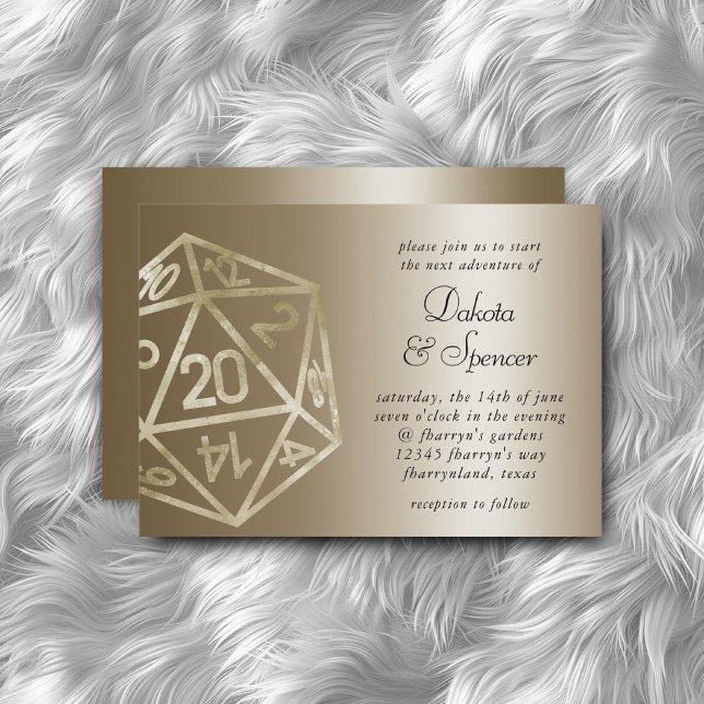 RPG Luxe | Guld Sheen Tabletop PnP Roleplayer Dice Inbjudningar (Skapare uppladdad)