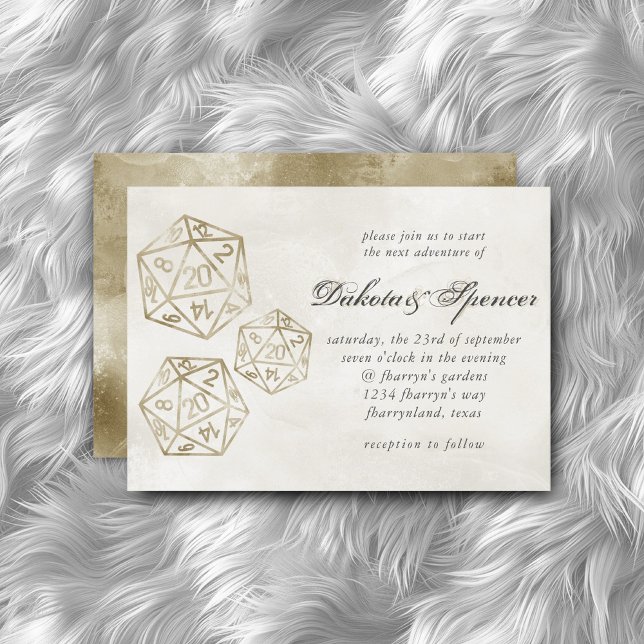 RPG Luxe | Guld Smoke Fantasy Tabletop Gamer Dice Inbjudningar (Skapare uppladdad)