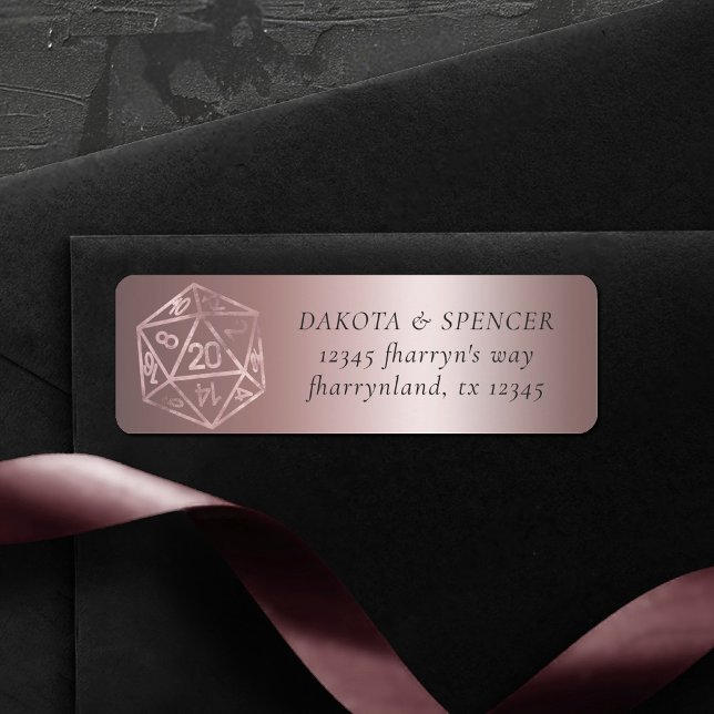 RPG Luxe | Mauve Fantasy Bordplatt Spelare Adress Returadress Etikett (Skapare uppladdad)