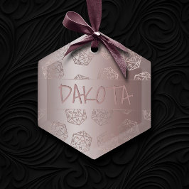 RPG Luxe | Mauve Fantasy Tabletop Gamer Anpassning Julgransprydnad Keramik