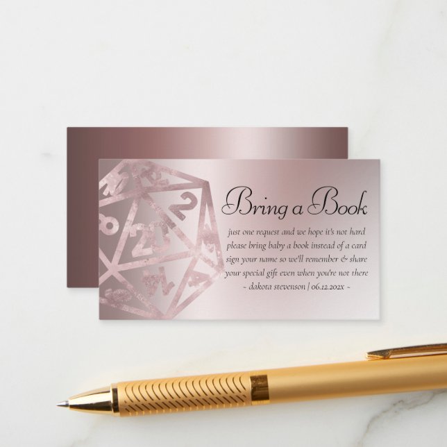 RPG Luxe | Mauve Fantasy Tabletop Gamer Dice Bok Tilläggskort (Fram/Back In Situ)