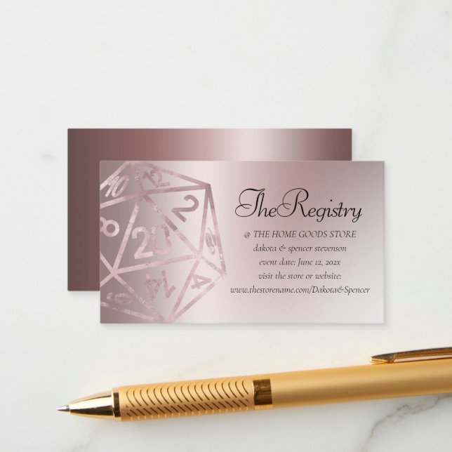 RPG Luxe | Mauve Fantasy Tabletop Gamer Registry Tilläggskort (Fram/Back In Situ)