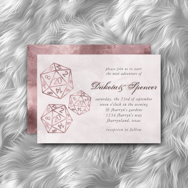 RPG Luxe | Mauve Smoke Fantasy Tabletop Gamer Dice Inbjudningar (Skapare uppladdad)