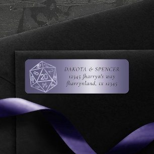 RPG Luxe   Purple Fantasy Brädspelaradress Returadress Etikett