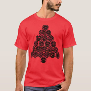 RPG Polyhedral Dice Ugly God jul D20 Spelande roll T Shirt
