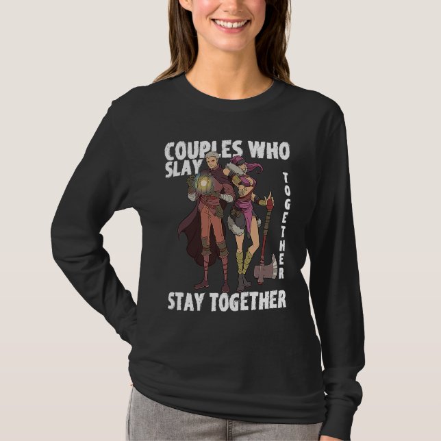 RPG Role Play  Idea Valentine's Day Gamer Couple C T Shirt (Framsida)