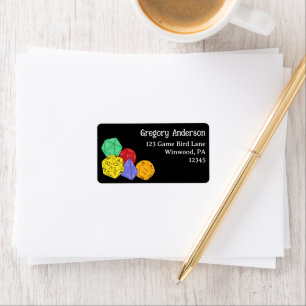 RPG-spel Dice, Board, Fantasy Games Adress Adressetikett