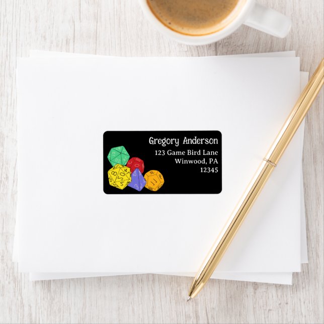 RPG-spel Dice, Board, Fantasy Games Adress Adressetikett (Insitu)