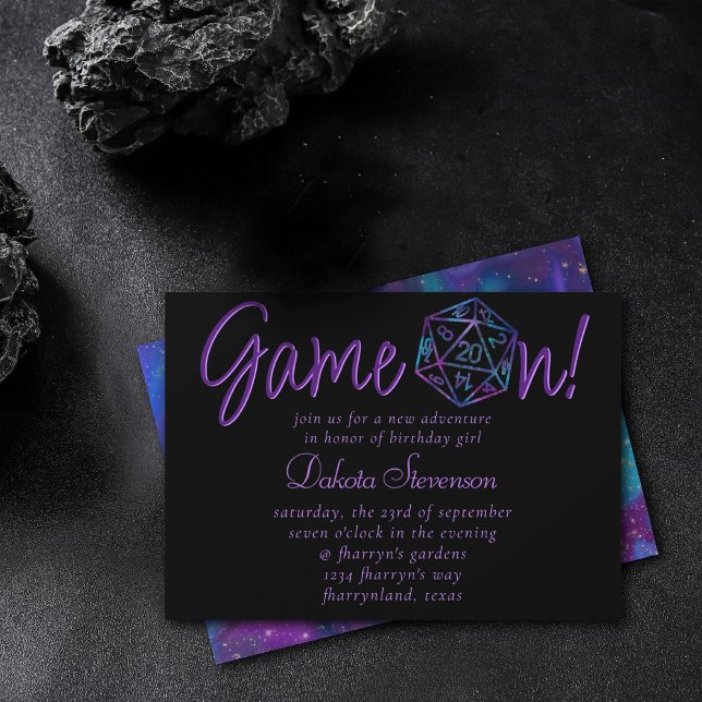 RPG-spel på | Nebula Fantasy Tabletop Gamer Dice Inbjudningar (Skapare uppladdad)