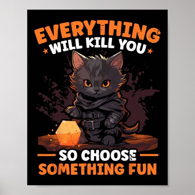 Rpg-spel Rollspel D20 Brädspel Roligt R Poster (Framsidan)