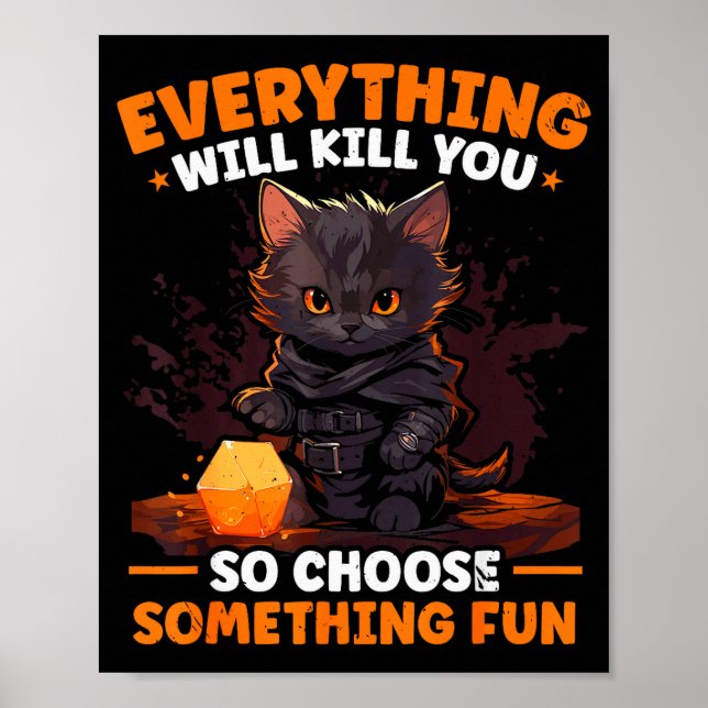 Rpg Spel Rollspel D20 Brädspel Roligt R Poster (Framsidan)