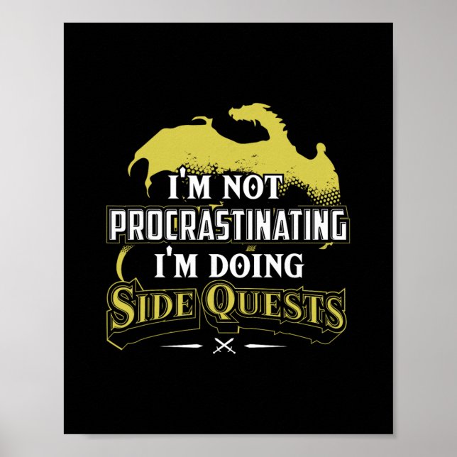 Rpg-spelare Jag gör sidouppdrag - Ledig Crew Neck Poster (Framsidan)