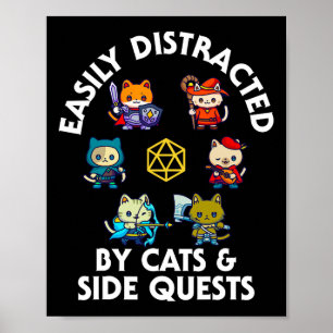 Rpg Spelare Katter Sidクエスト Rolig Nörd Adhd Katt Mä Poster