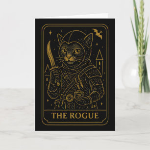Rpg Spelare Rogue D20 Tärningar Nördigt Geek Katt  Kort