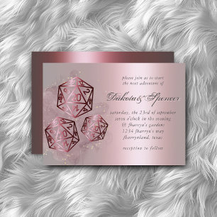 RPG Stänk   Red Sheen Fantasy Tabletop Gamer Dice Inbjudningar