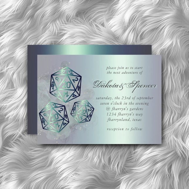 RPG Stänk | Teal Sheen Fantasy Tabletop PnP Gamer Inbjudningar (Skapare uppladdad)