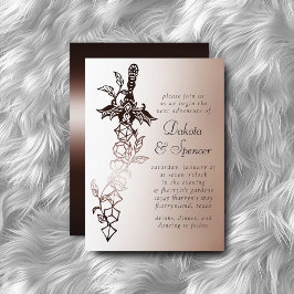 RPG Sword | Copper Fantasy Tabletop Gamer Dice Inbjudningar