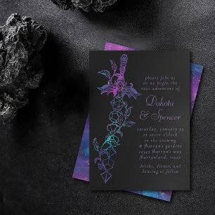 RPG Sword   Nebula Fantasy Tabletop Gamer Dice Inbjudningar