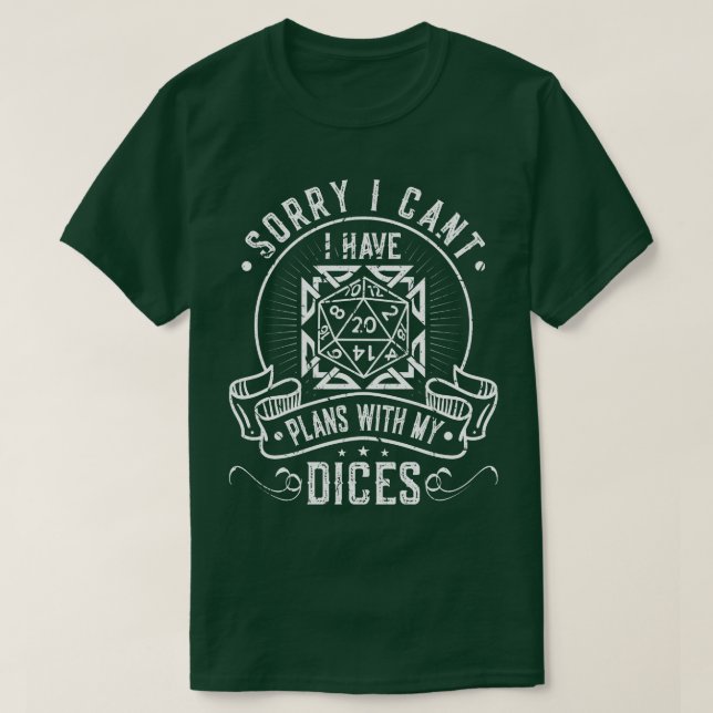 RPG Tabletop Role Spela upp Dice T Shirt (Design framsida)