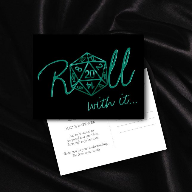 RPG Tärningar | Emerald Bordsspelare Datumändring Vykort (Skapare uppladdad)