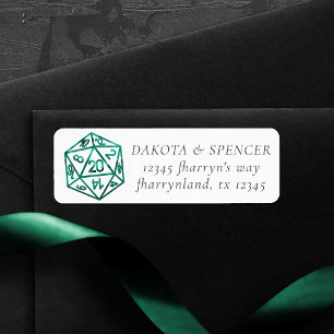 RPG Tärningar Emerald Fantasy Tabletop Gamer Adr Returadress Etikett