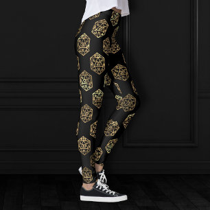 RPG Tärningar Guld Fantasy Retro Brädspel PnP Sp Leggings