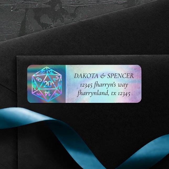 RPG Tärningar | Holo Fantasy Brädspel PnP Spelare  Returadress Etikett (Skapare uppladdad)