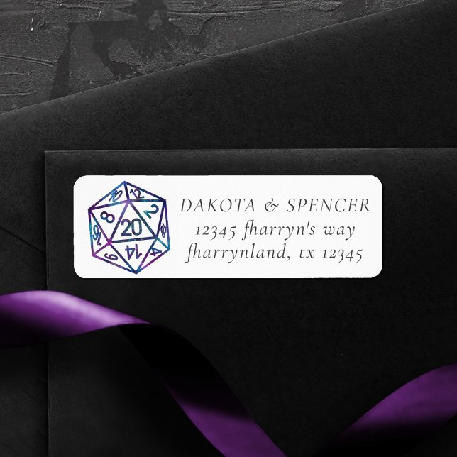 RPG Tärningar | Nebula Fantasy Bordsspelaradress Returadress Etikett (Skapare uppladdad)