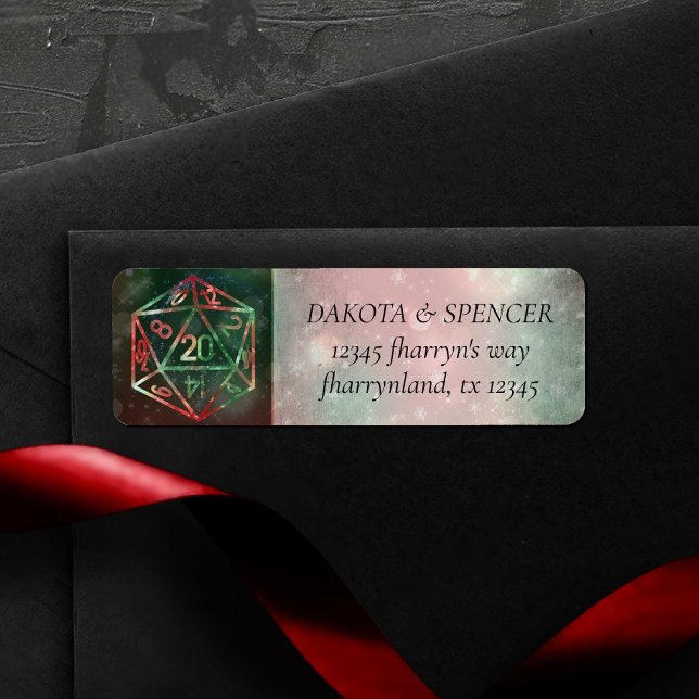 RPG Tärningar | XMAS Fantasy Bordplatta PnP Spelar Returadress Etikett (Skapare uppladdad)
