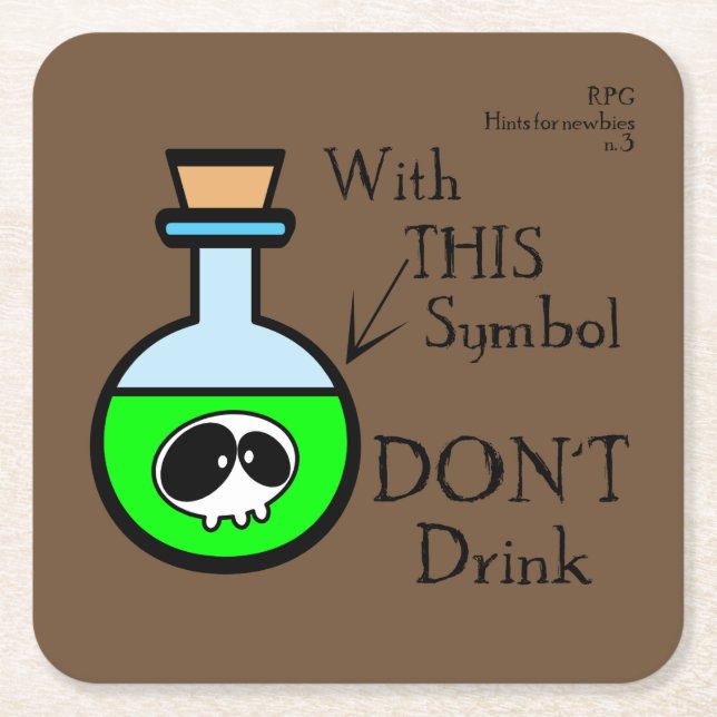 RPG-tips Underlägg Papper Kvadrat (Framsidan)