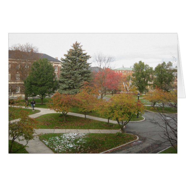 RPI-campus som Oktobermelad i snö Hälsningskort (Framsidan Horizontal)
