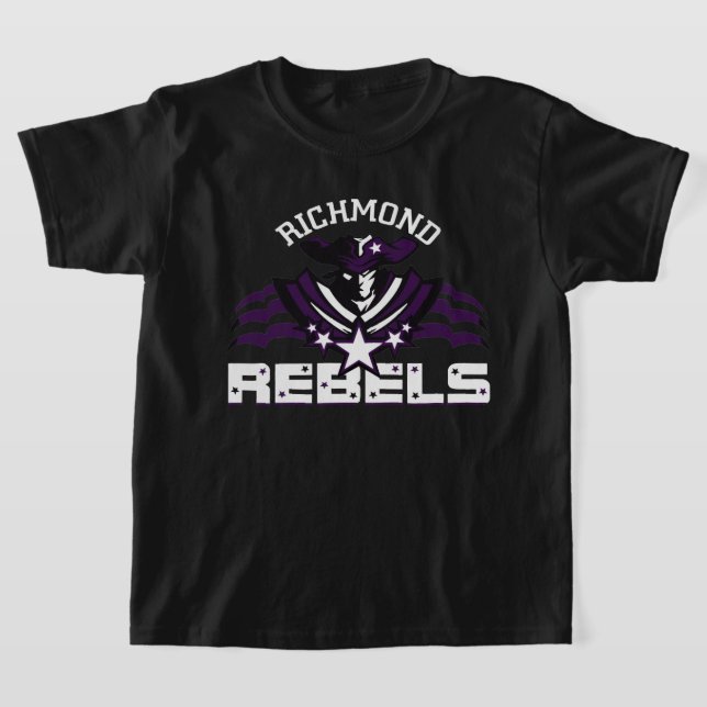 RR 01 | Vit Rebel Logotyp Kids Black T-Shirt (Laydown)