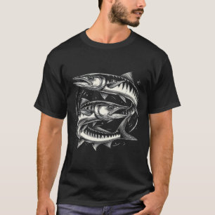 Rracuda Fish Graphics Art Design for Women and Man T Shirt