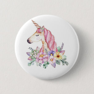 Rround Unicorn Button ger dig själv designen Knapp