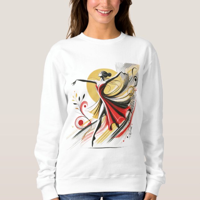"Rrytm in Rörelse - Dancing Girl Melody Design T Shirt (Framsida)