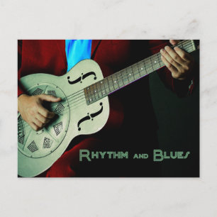 Rrytm och Blues Guitar Postcard Vykort