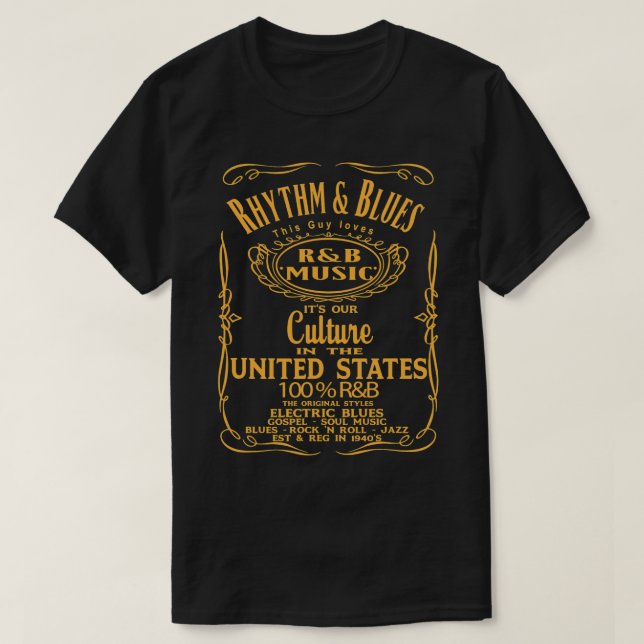Rrytm och Blues RnB Music RB Streetwear T Shirt (Design framsida)