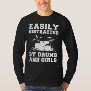 Rrytm och distrikt: Drumming och Girls T-Shir T Shirt