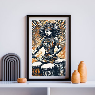 Rrytmen hos hennes själ - stamdrottning av trumman poster