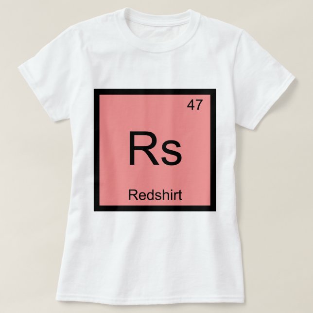 Rs - Rödkjorta Kemiskt Elemente Symbol Rollig T-Sh Tee (Design framsida)